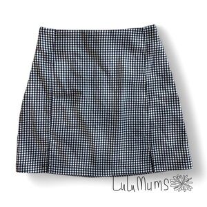 BRANDY🩷MELVILLE JOHN GALT Skirt with Kick Pleat Black White One Size XS-S